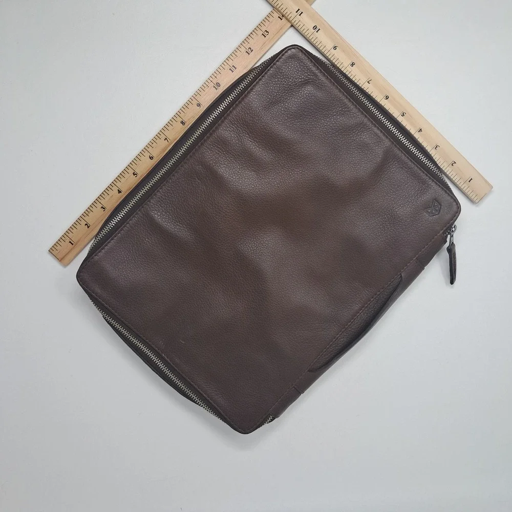 Capra Leather Laptop Portfolio Sleeve Case Brown Full Grain Briefcase 13 14 Bag